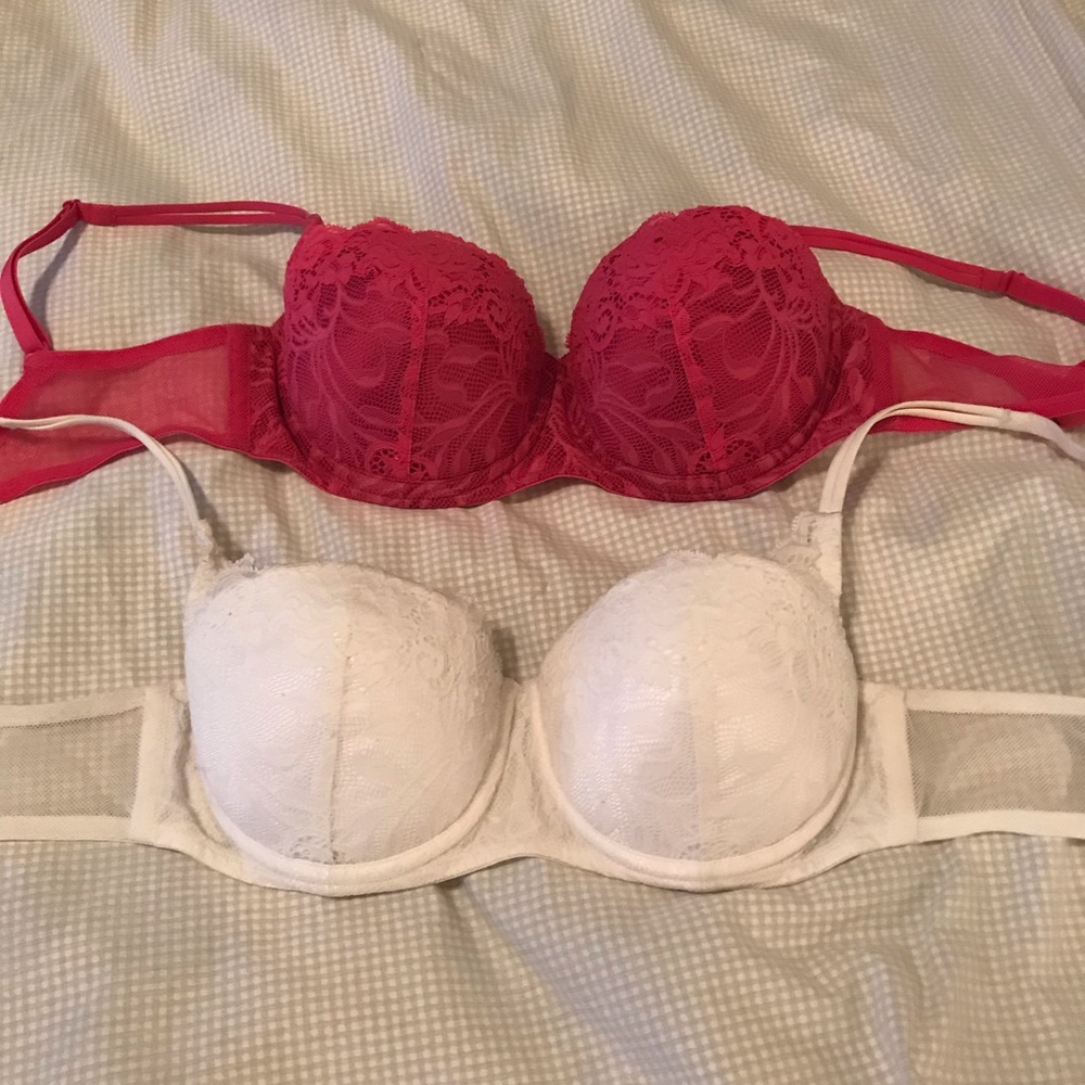 2 VS padded Demi bras lace and mesh 34C